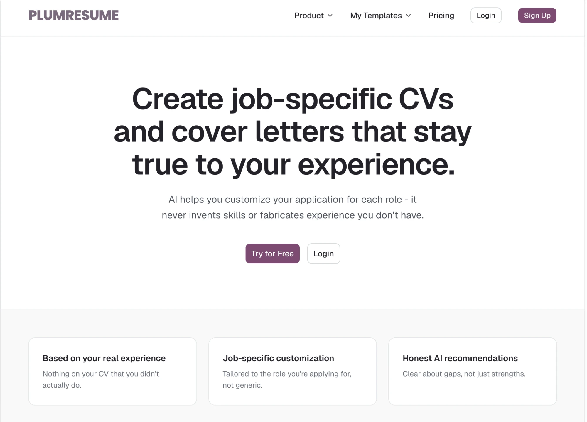An AI CV and cover-letter product, built end to end, from problem validation to a deployed application.